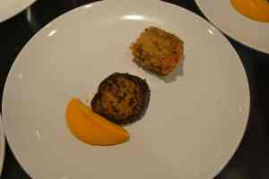 Pastured Lamb Shoulder, Eggplant, curried Carrot Puree