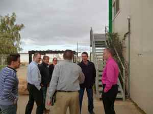 Eran Goldwasser winemaker of Yatir winery, etie, and guests from Finland outside of Yatir Winery-small