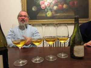 1987 Chateau Les Forges Meuersault and glasses