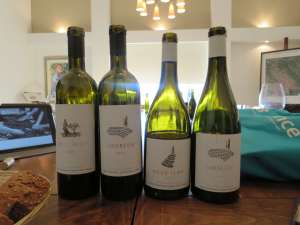 Four Tzora wines we tasted at the winery