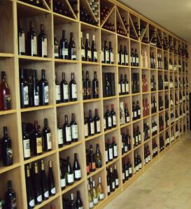 wall of wine