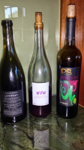 2013 Landsman Zinfandel, 2012 Shirah Rose, and 2009 Herzog PS2