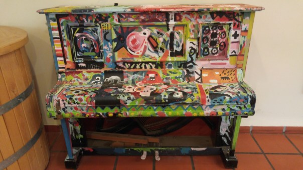 A lovely pained piano in Tabor winery