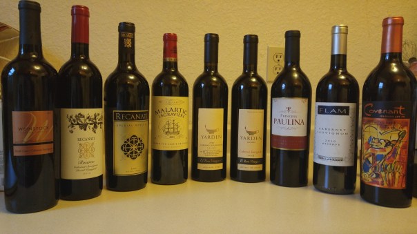 Wine lineup (mins the 2010 wines)