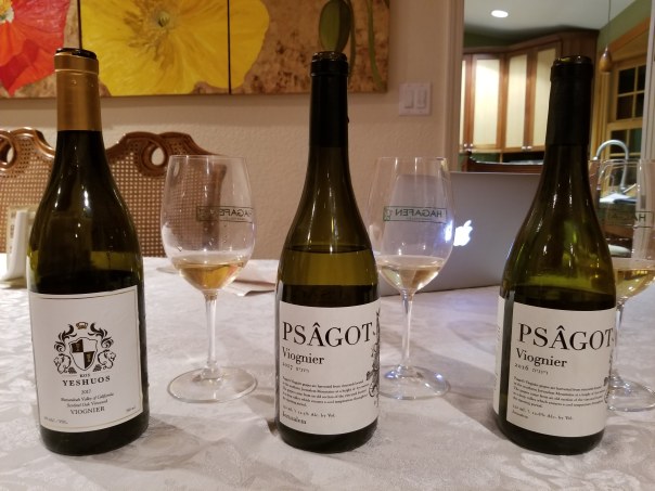 2016 Psagot Viognier, 2017 Psagot Viognier, 2017 Kos Yeshuos Viognier